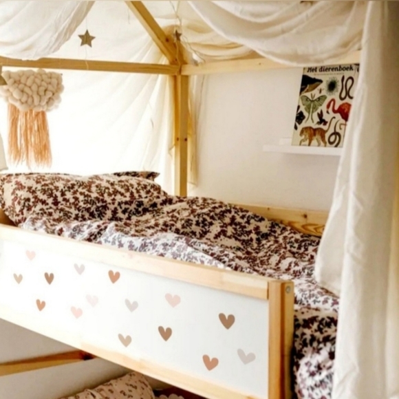 Boho Neutral Nursery Room Vinyl Hearts - Picture 2 of 4